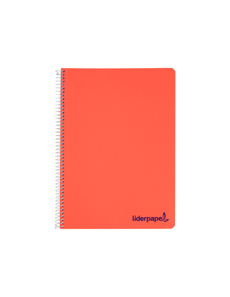 Cuaderno espiral liderpapel a4 wonder tapa plastico 80h 90gr milimetrado 2mm con margen colores surtidos