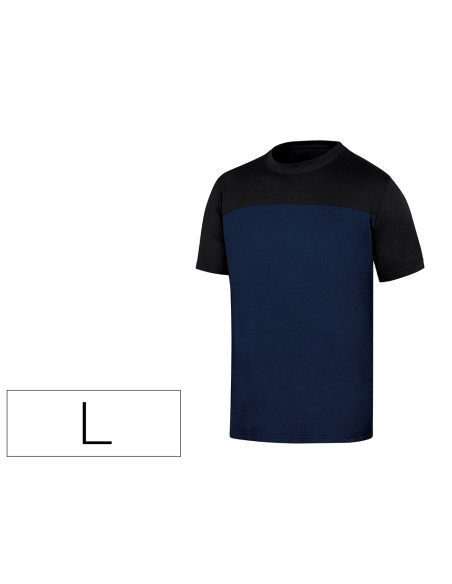 Camiseta de algodon deltaplus color azul/negro talla l