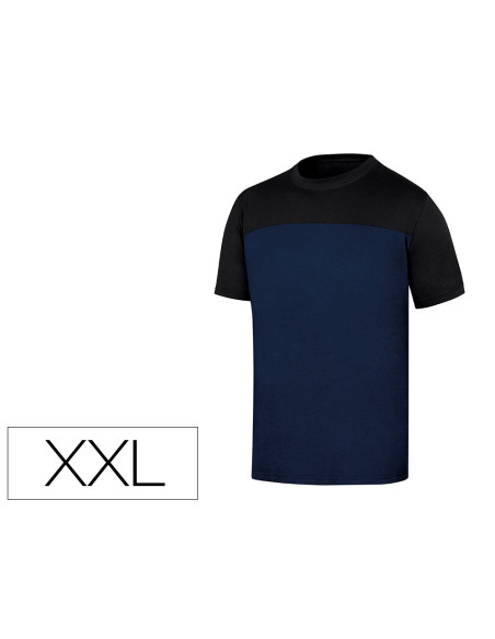 Camiseta de algodon deltaplus color azul/negro talla xxl