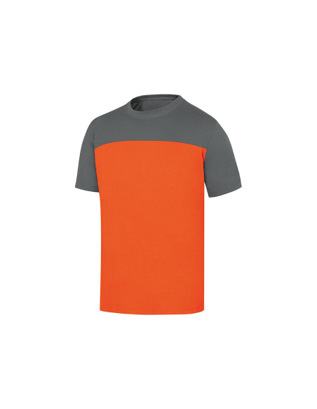 Camiseta de algodon deltaplus color gris/naranja talla s