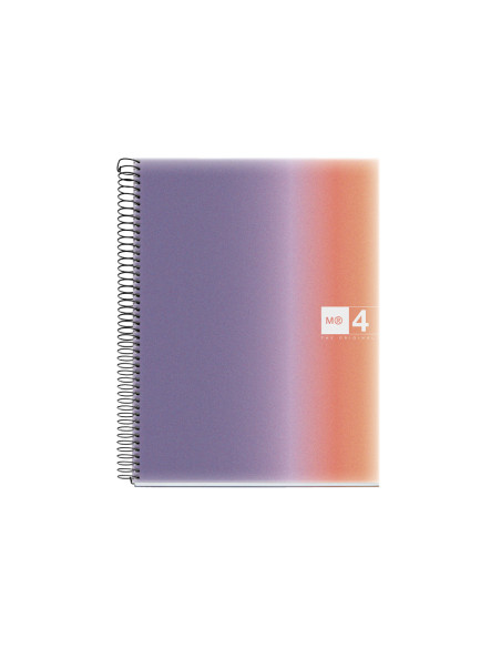 Cuaderno espiral miquelrius din a4 120 hojas 70 gr cuadro 5 mm tapa polipropileno aurora provence