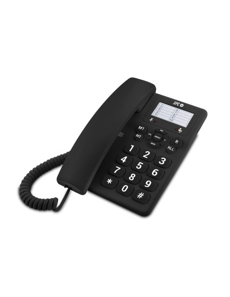 Telefono spc sobremesa teclas grandes con rellamada 3 niveles volumen opcion mute 3 memorias directas color negro