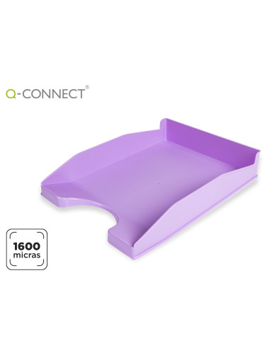 Bandeja sobremesa plastico q-connect lavanda opaco 240x70x340 mm