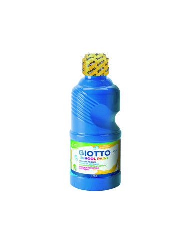 GIOTTO TÉMPERA ESCOLAR LAVABLE AZUL CYAN BOTELLA 500 ML