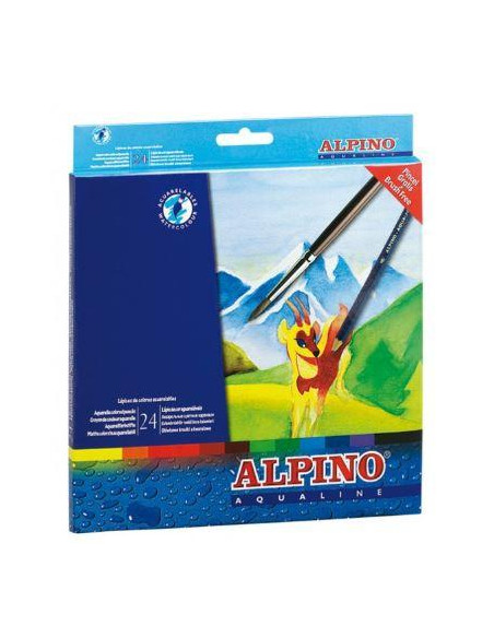 ALPINO LÁPICES DE COLORES AQUALINE ACUARELABLES 175MM ESTUCHE DE 24 C/SURTIDOS