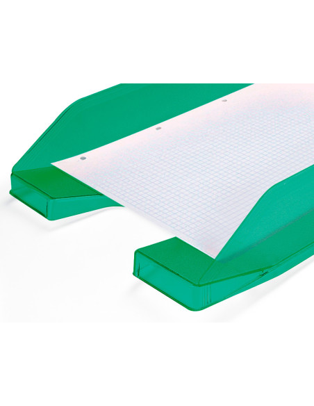 Bandeja sobremesa plastico q-connect verde transparente 240x70x340 mm