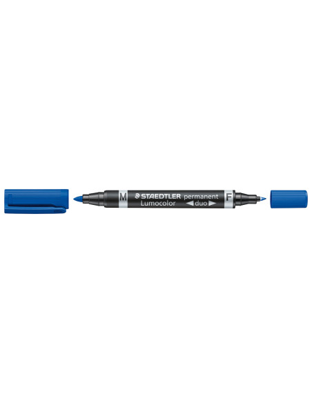 Rotulador staedtler lumocolor permanente duo 348 azul punta f 0,6 mm punta m 1,5 mm