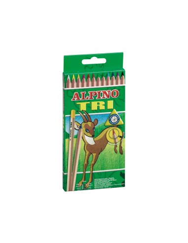 ALPINO LÁPICES DE COLORES TRI 175MM C/SURTIDOS ESTUCHE 12 UD