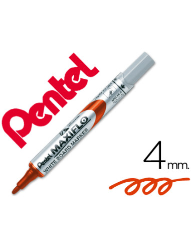 PENTEL MARCADOR PIZARRA BLANCA MAXIFLO MWL-5S ROJO CAJA 12 UD