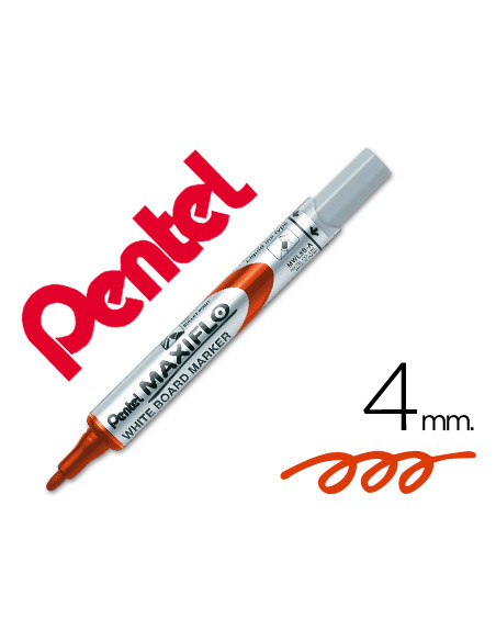 PENTEL MARCADOR PIZARRA BLANCA MAXIFLO MWL-5S ROJO CAJA 12 UD