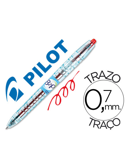 PILOT BOLÍGRAFO TINTA DE GEL BEGREEN B2P 0.7 RETRÁCTIL ROJO