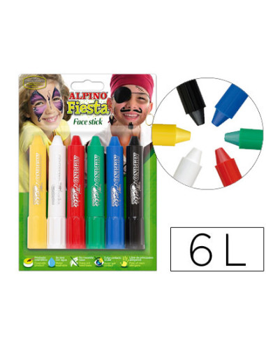 ALPINO MAQUILLAJE EN BARRA FIESTA FACE STICK PACK DE 6 C/SURTIDOS