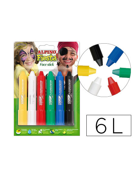 ALPINO MAQUILLAJE EN BARRA FIESTA FACE STICK PACK DE 6 C/SURTIDOS