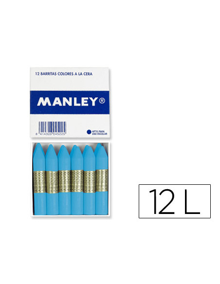 MANLEY ESTUCHE DE 12 CERAS 60MM (41) CELESTE CLARO