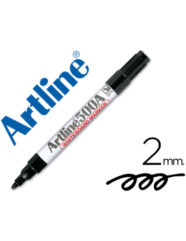 Rotulador artline pizarra ek-500 negro punta redonda 2 mm recargable