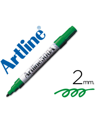 Rotulador artline pizarra ek-500 verde punta redonda 2 mm recargable