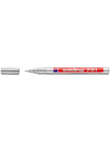 EDDING MARCADOR PERMANENTE TINTA OPACA 751 PLATA