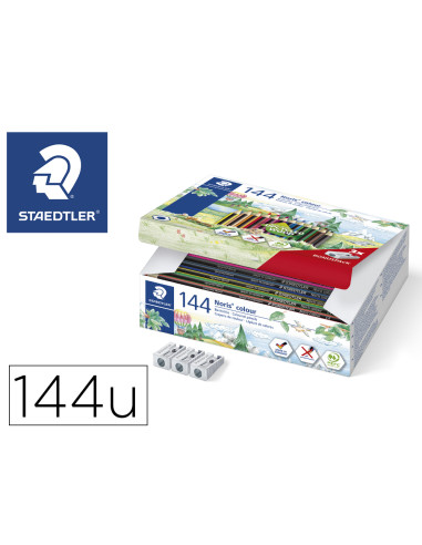 STAEDTLER LÁPICES DE COLORES WOPEX ECOLÓGICO 12 COLORES SURTIDOS ESTUCHE 144 UD