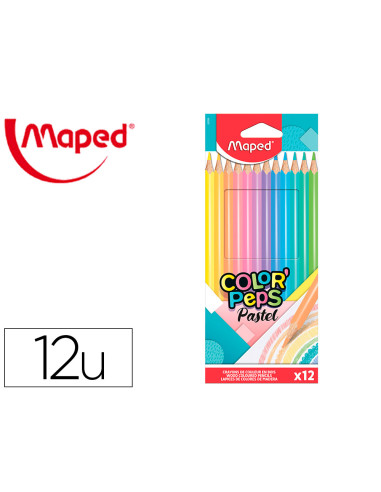 MAPED LÁPICES DE COLORES COLOR´PEPS PASTEL SURTIDOS ESTUCHE 12 UD