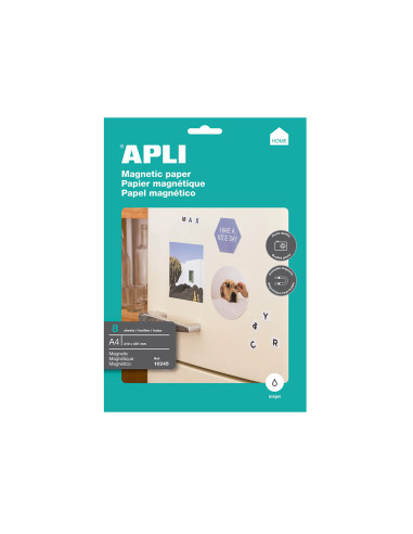 APLI PAPEL MAGNÉTICO A4 650GR INKJET PAQUETE 8H