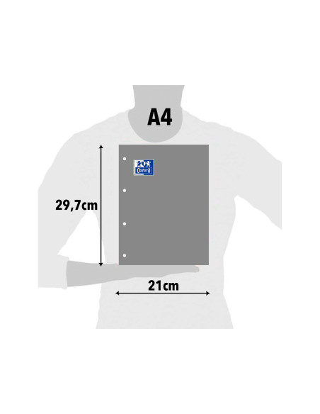 OXFORD RECAMBIO 100H+20H A4 SUELTAS 90GR 4X4MM C/MARGEN 4 TALADROS