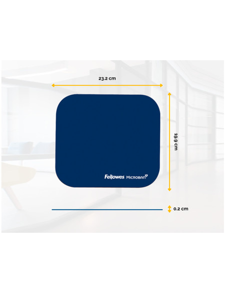 Alfombrilla para raton fellowes con proteccion microban color azul 226x192x3 mm