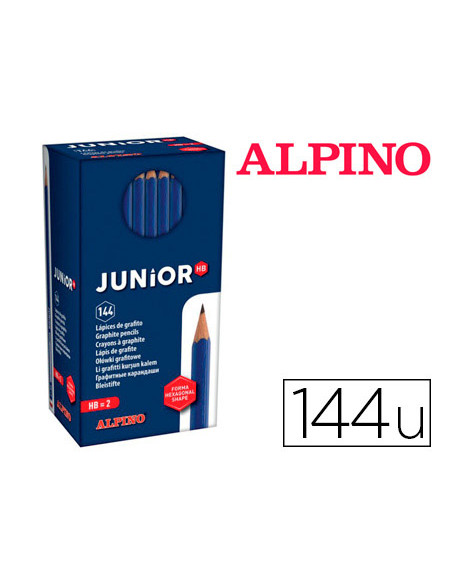 ALPINO LÁPIZ DE GRAFITO JUNIOR HB-2 CON CABECILLA HB ECONOMY PACK DE 144U