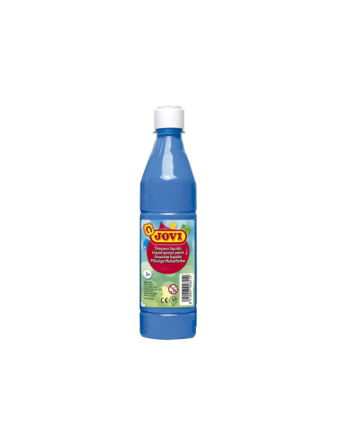 JOVI TÉMPERA LÍQUIDA SCHOOL AZUL CYAN BOTELLA DE 500ML