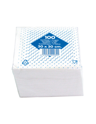 GC SERVILLETAS 2 CAPAS 30X30 PASTA FSC PACK 100U BLANCO