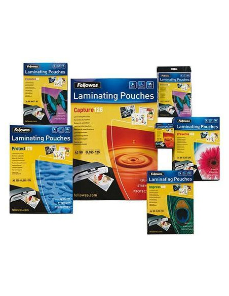 FELLOWES FUNDAS DE PLASTIFICAR 80 MICRAS A4 BRILLO PACK 100 UD