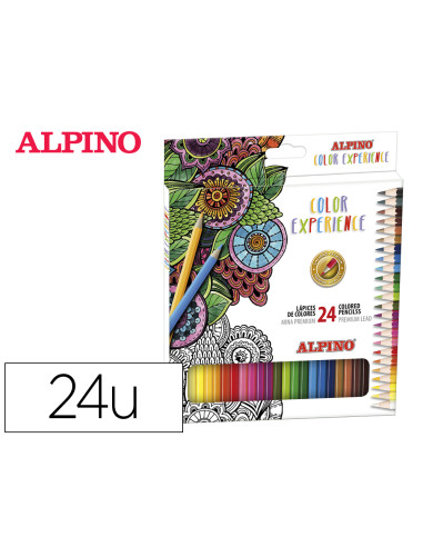 ALPINO LÁPICES DE COLORES EXPERIENCE 177MM MINA PREMIUM C/SURTIDOS ESTUCHE 24 UD