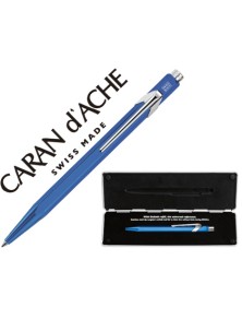 BOLIGRAFO CARAN D''ACHE 849 POP LINE METALIZADO AZUL CON ESTUCHE PUNTA MEDIA