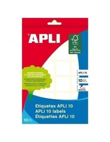 APLI ETIQUETAS ADHESIVAS 50X50MM ESCRITURA MANUAL C/ROMOS 6 X 10H BLANCO