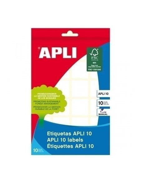 APLI ETIQUETAS ADHESIVAS 50X50MM ESCRITURA MANUAL C/ROMOS 6 X 10H BLANCO