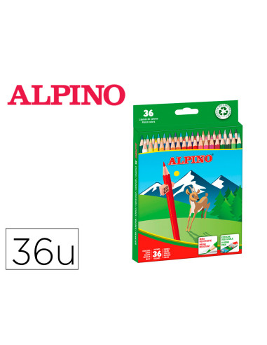 ALPINO LÁPICES DE COLORES 175MM C/SURTIDOS ESTUCHE 36 UD