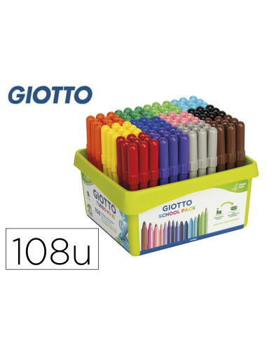 GIOTTO ROTULADORES DE COLORES TURBO MAXI SCHOOLPACK -108U-