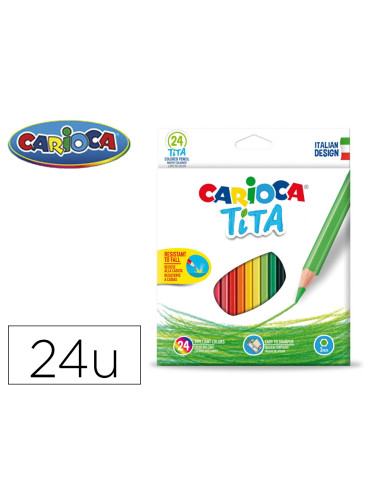 CARIOCA LÁPICES DE COLORES TITA C/SURTIDOS ESTUCHE 24 UD