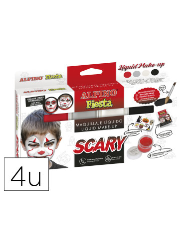 ALPINO MAQUILLAJE LÍQUIDO SCARY ESTUCHE 4U C/SURTIDOS