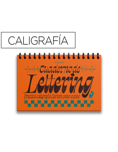 RUBIO CUADERNO DE LETTERING PRACTICA CALIGRAFÍA CURIOOS PASO A PASO