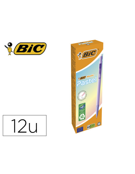 BIC PORTAMINAS MATIC PASTEL 0.7 CAJA 12 UD C/SURTIDOS