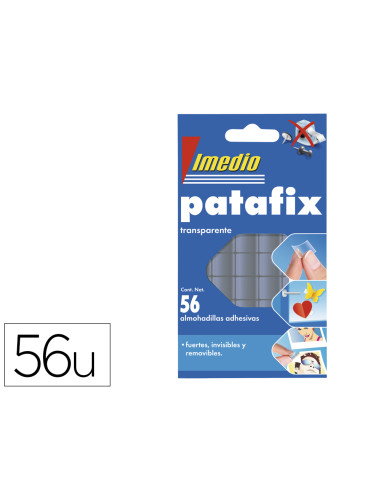 IMEDIO ALMOHADILLAS ADHESIVAS PATAFIX DOBLE CARA TRANSPARENTE 56 PASTILLAS