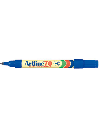 Rotulador artline marcador permanente ek-70 azul punta redonda 1.5 mm papel metal y cristal