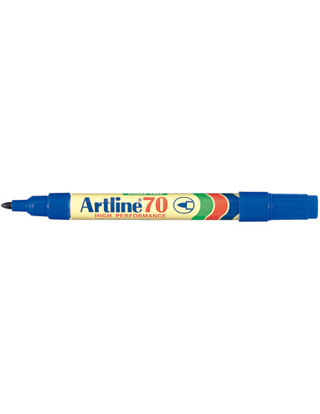 Rotulador artline marcador permanente ek-70 azul punta redonda 1.5 mm papel metal y cristal