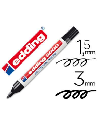 EDDING MARCADOR PERMANENTE 3000 NEGRO