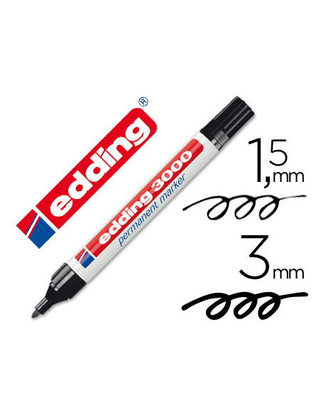 EDDING MARCADOR PERMANENTE 3000 NEGRO