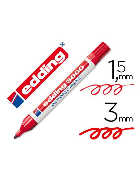 EDDING MARCADOR PERMANENTE 3000 ROJO