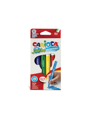 CARIOCA ROTULADOR JUMBO PUNTA MAXI COLORES - CAJA DE 6