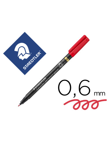 STAEDTLER ROTULADOR ESPECIAL PERMANENTE LUMOCOLOR F ROJO