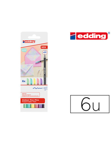 EDDING ROTULADOR 1200 PUNTA FINA COLORES SURTIDOS PASTEL ESTUCHE 6 UD