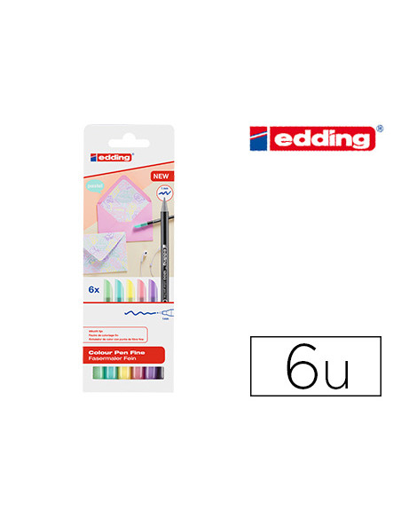 EDDING ROTULADOR 1200 PUNTA FINA COLORES SURTIDOS PASTEL ESTUCHE 6 UD